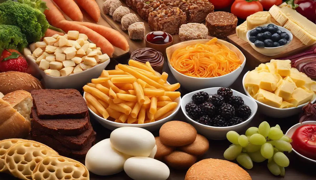 Image depicting a variety of ultra-processed foods on a plate